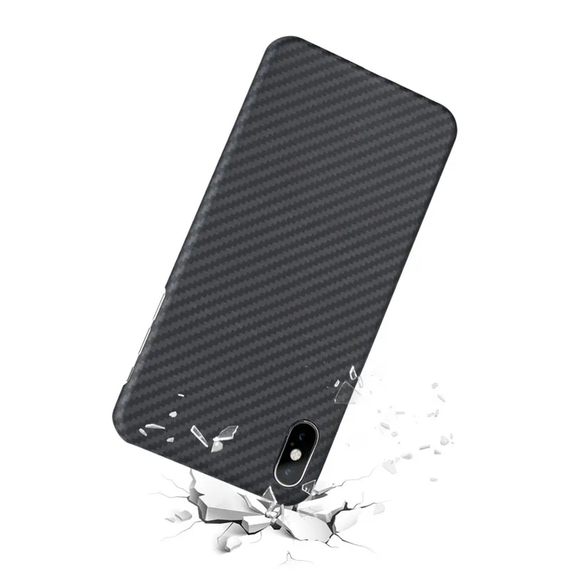 Защитный чехол для мобильного телефона из углеродного волокна для iPhone Xr XsMax, тонкий и наполовину обернутый светильник