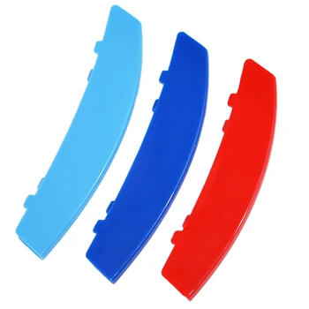 

3pcs Car 3D M Styling Front Grille Trim Strip Cover Bumper Stripes Cover Stickers For BMW 5 Series E60 2004-2010 Grille Sport