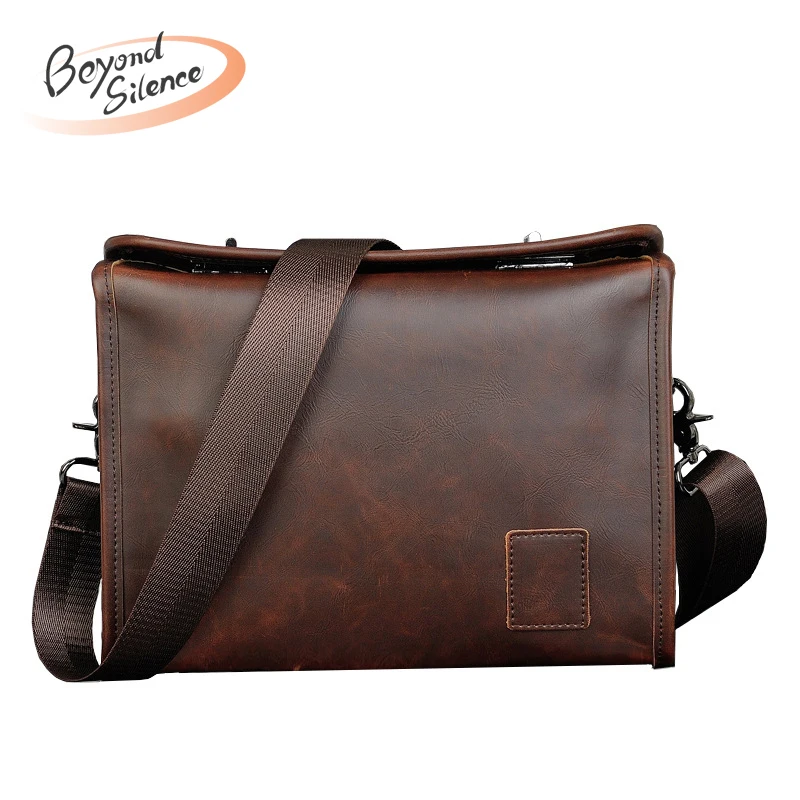 

Men Leather Shoulder Bags Retro Crossbody Bag for Male Luxury Business Solid Handbags Large Capacity Travel Flap sac a main