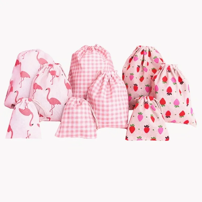 Сумка для хранения упаковки из хлопка и льна ручной работы сумка на шнурке