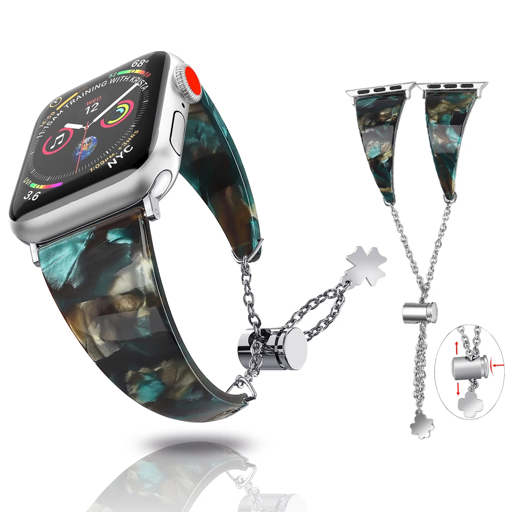 

New Resin Bracelet For Apple Watch Strap 38MM 40MM 42MM 44MM Women Wrist Band Replacement Accessory For iWatch Series 5 4 3 2 1