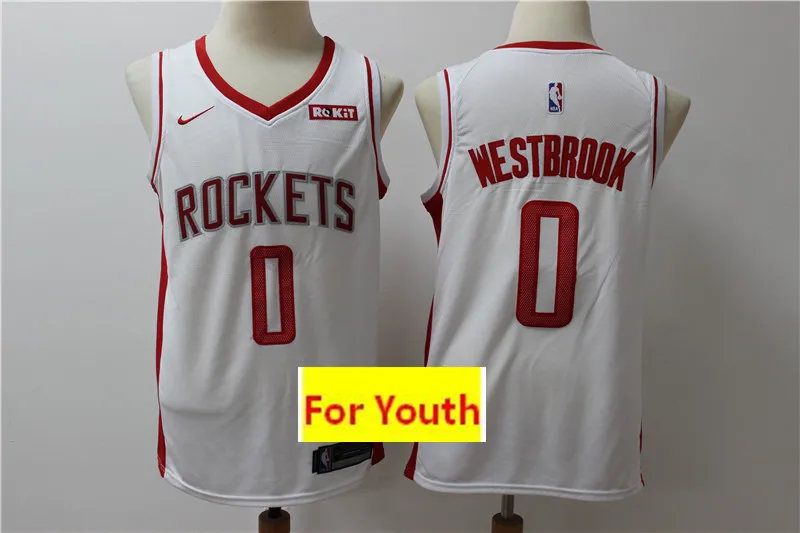 As photo Для молодых людей, набор baskeball Хьюстон Джеймс Харден Уэстбрук Оладжьювон Клайд Дрекслер Шорты Майки - Color: As photo