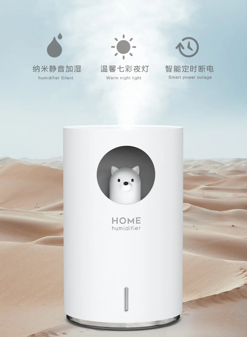 700 ml ultrasonic air humidifier aroma diffuser car USB fog light with LED night light