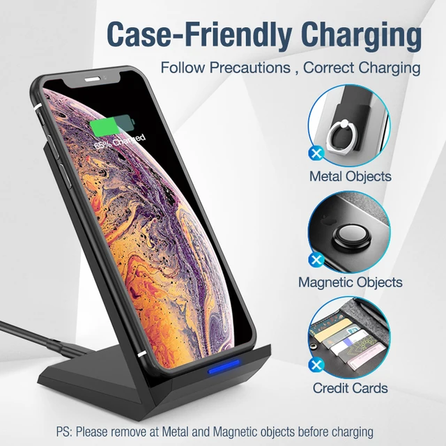 Posugear 15W Qi Wireless Charger Stand For iPhone 11 pro 8 X XS  Samsung s10 s9 s8 Fast Wireless Charging Station Phone Charger 3
