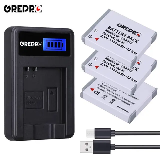 SD1200 IS D20 SX280 HS SD3500 IS SX240 HS SX260 HS SX170 IS SD1300 IS S95 S120 SD4000 IS CB-2LY Battery charger for Canon NB-6L NB-6LH Battery and Canon PowerShot D10 SX510 HS SX500 IS SD980 IS SX270 HS SD770 IS S90 ELPH 500 HS 