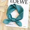 100% Pure Silk Scarf Women Neck Hair Band Foulard Square Small Headband Fashion Solid Color Neckerchief Scarves Bandana 5