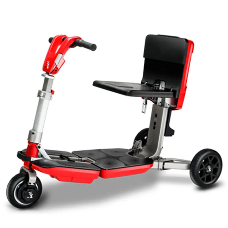 Folding Electric Wheelchair Scooter Electro-tricycle 350W 48V White/Red Disability Electric Scooter Removable Lithium Battery ado a20 xe 250w electric bike folding frame 7 speed gears removable 10 4 ah lithium ion battery e bike grey