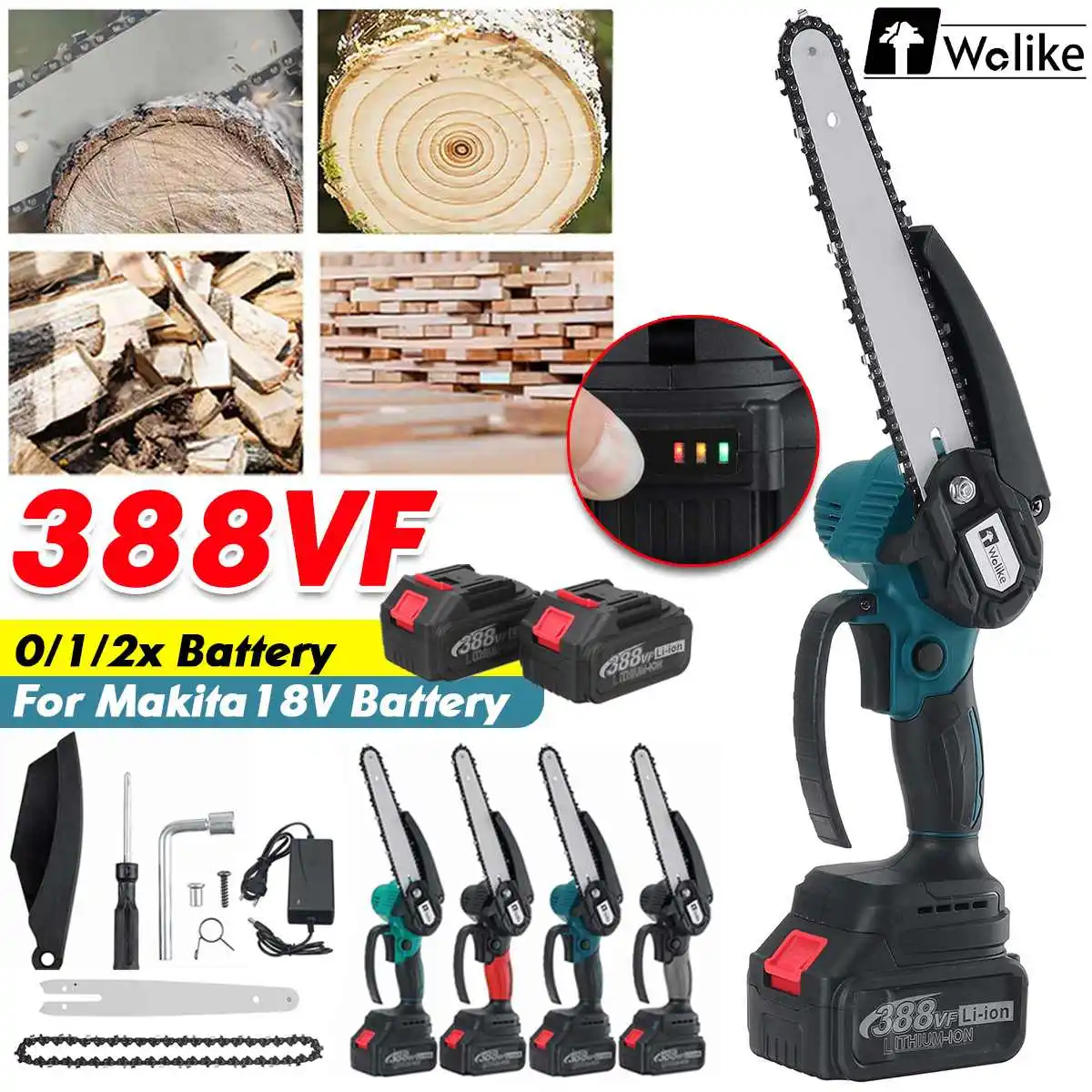 8 Inch 3000W 388VF Electric Saw Chainsaw With Lithium Battery