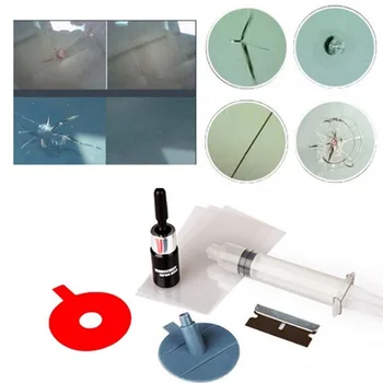 

DIY Repair Kit Tools Set For Chip Crack Bullseye Protective Decorative Stickers Auto Car Glass Windscreen Windshield Repair
