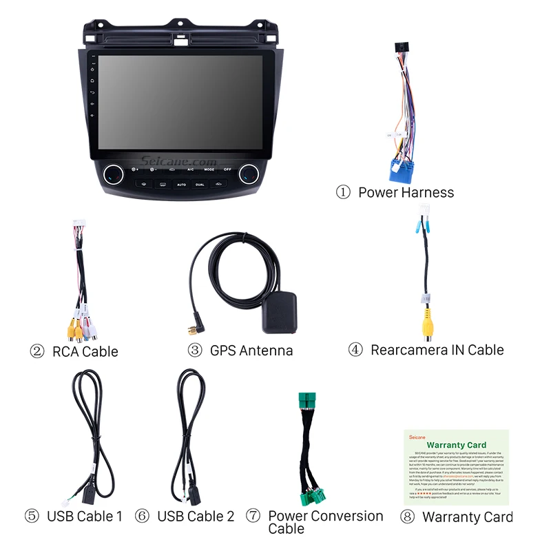 Автомобильный GPS навигатор Seicane 10 1 дюйма ОЗУ 2 Гб для Honda Accord 7 2003 2007 Android 9 0 радио