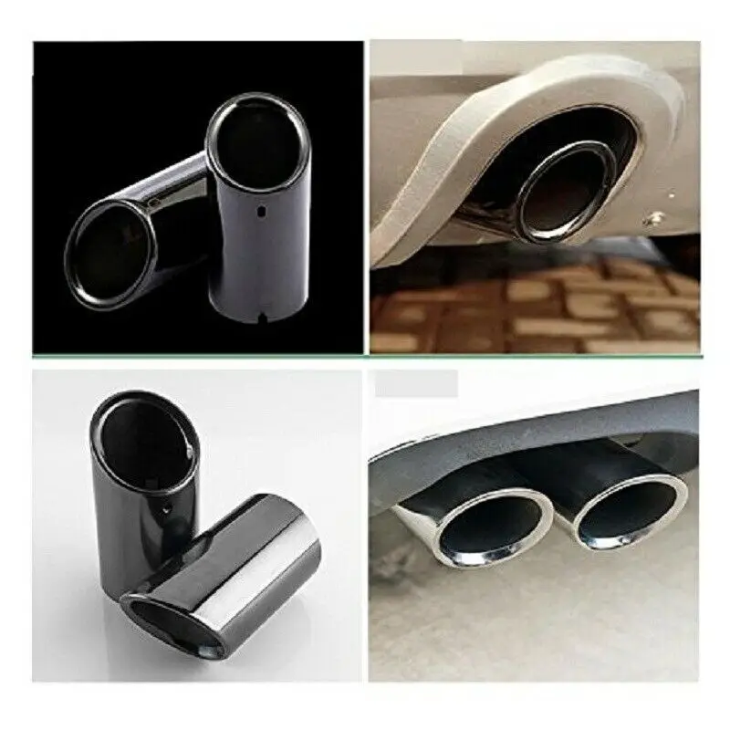 

2 Chrome Exhaust Muffler Tail Pipe SS Tailpipe for Audi A1 A3 A4 Q5 2012-2018