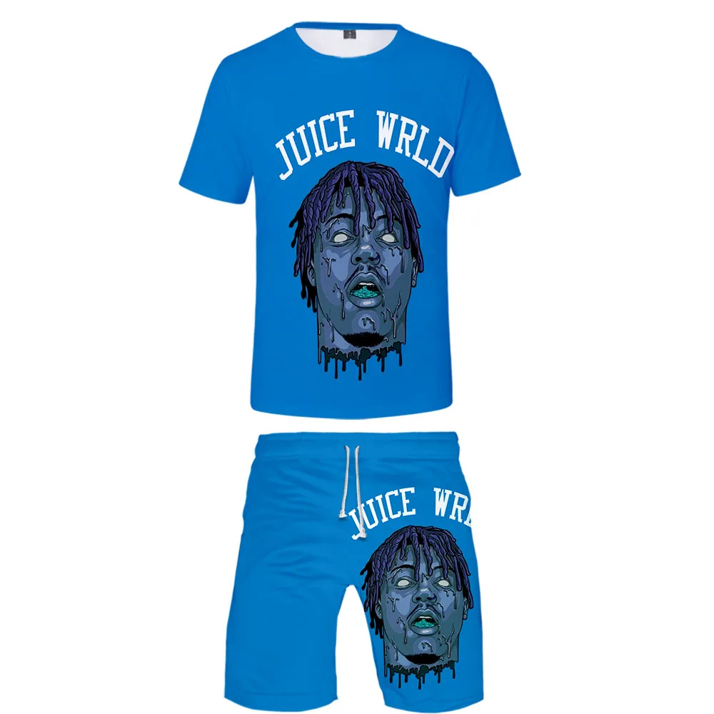 Juice wrld Never Broke agne, комплект из 2 предметов, летняя популярная хип-хоп модная уличная футболка+ короткие штаны, комплекты