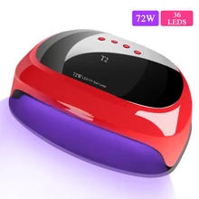 72 Вт УФ светодиодный светильник для ногтей, Сушилка для ногтей, светильник для маникюра, 72 Вт умный светодиодный дисплей для всех инструментов для маникюра, 36 светодиодный