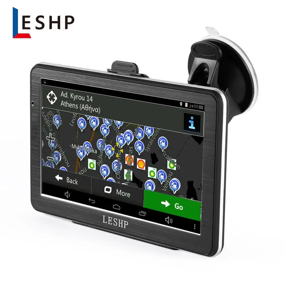  LESHP 7 zoll HD Auto GPS Navigation Android 8GB Quad-core Automobil 3D Navigator Smart Stimme Erinn