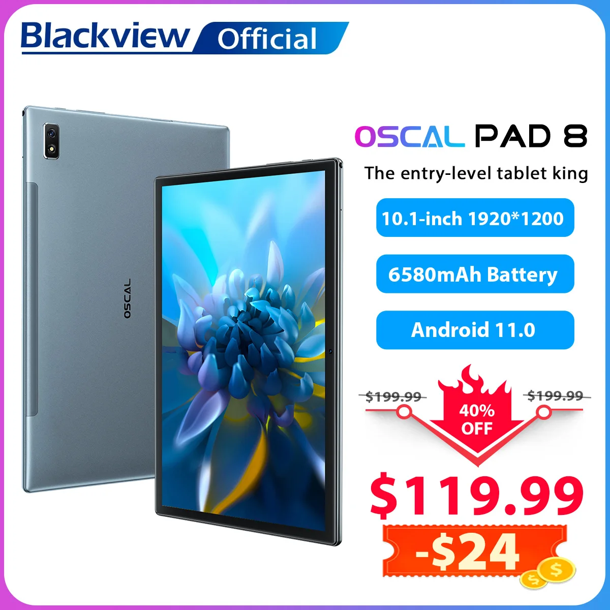 BLACKVIEW планшет с 10 1-дюймовым дисплеем восьмиядерным процессором SC9863A ОЗУ 4 Гб ПЗУ 64