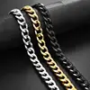 Stainless Steel Chain Necklace for Men Women Curb Cuban Link Chain Black Gold Silver Color Punk Choker Fashion Male Jewelry Gift ► Photo 3/6