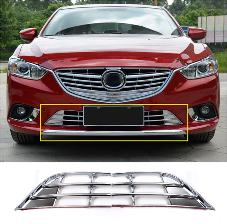 1 шт. для Mazda 6 M6 Atenza ABS Хром Передняя головка верхняя Центральная решетка Вокруг отделки декоративное покрытие для стайлинга автомобилей - Цвет: 2