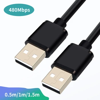 

USB to USB Extension Cable Dual Type A Data USB 2.0 Extender for Radiator Hard Disk USB 2.0 Cable Extension Super SpeedSync Cord