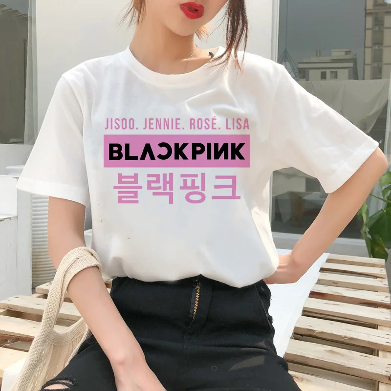 Blackpink Kill This Love Футболка Harajuku LISA JISOO JENNIE ROSE 90s мультяшная футболка женская модная футболка женская футболка Ullzang - Цвет: 9217