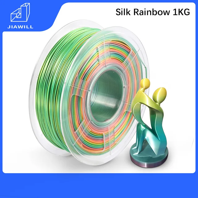 PLA SILK PLA PLUS PETG 3D Printing Filament For FDM3D Printer Filament PLA 1KG 1.75MM Free Shipping SILK RAINBOW01