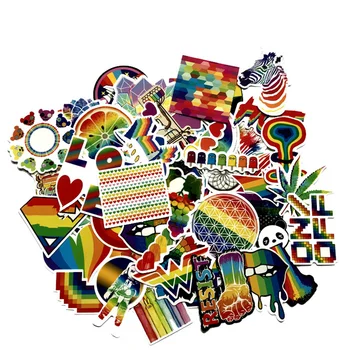 

60 PCS PVC Fashion Rainbow Sticker Pack Colorful Animal Cute Graffiti Waterproof Stickers for Laptop Guitar Skateboard Suitcase