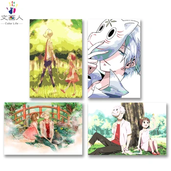 

DIY colorings pictures by numbers with colors The light of the fireflies forest picture drawing painting by numbers framed