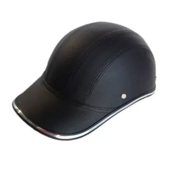 

Classic Style 2 Styles Moto Motorcycle Helmet Half Face Helmets 55-60 cm Baseball Cap Style Safety PU Leather Car-styling Black