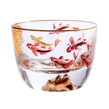 

6pcs/set Teacup Chinese Tea Cup Japanese Teacup Kung Fu Teacup Unleaded Crystal Glass Material Kitchen Accessories