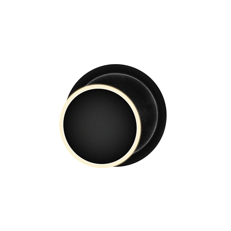 Online decoracion hogar moderno Lámpara de pared LED con rotación de 360 grados luces de noche ajustables blanco negro creativo lámpara de pared negro moderno pasillo redondo lámpara