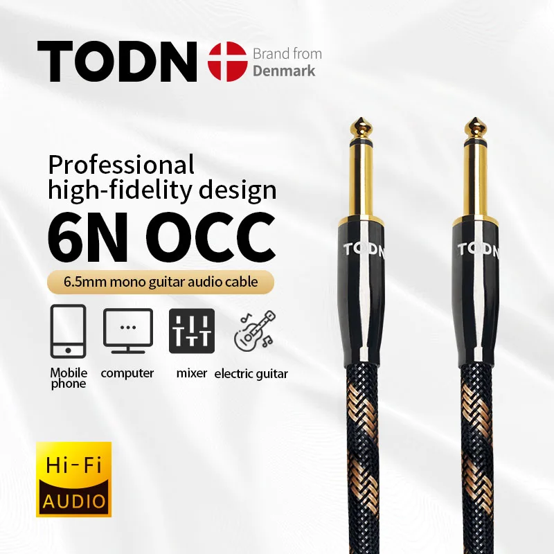 Кабель TODN HiFi аудиоразъем AUX кабель 6N OCC 6 5 мм моно штекер | Электроника