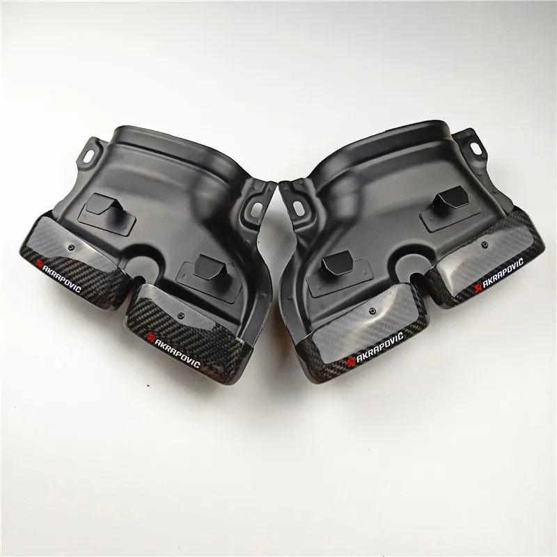 Одна пара для Benz C/E/S/CLA/CLS/GLC/GLE/gls-класс Akrapovic AMG стиль углеродное волокно прямоугольная выхлопная труба глушителя наконечники