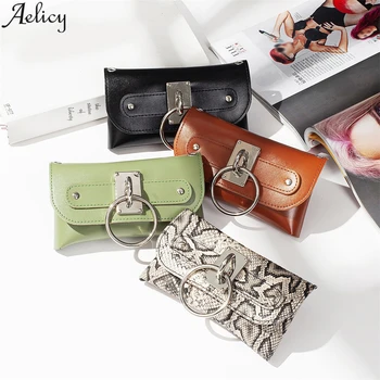 

Aelicy Ladies Purse Snake Pattern Purse Leather Fashion Snakeskin Belt Bright Patent Leather Unisex Small Leather Bag