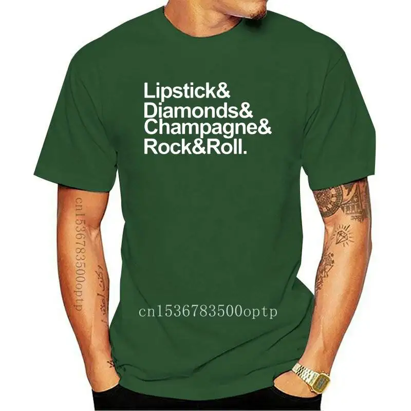 New Lipstick diamonds champagne rock and Women tshirt Cotton Casual Funny t shirt For Lady Yong Girl Top Tee Hipster Drop Ship S |