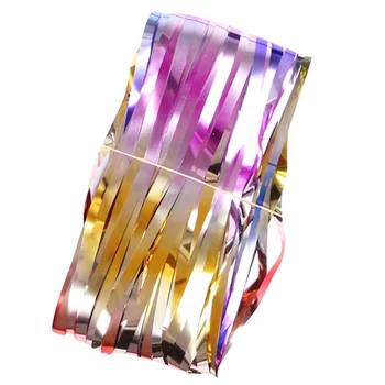

2Pcs Practical Rain Curtain Props Colorful Rain Curtain Decor Festive Background Wall Decoration for Birthday Party (1m x 2m)