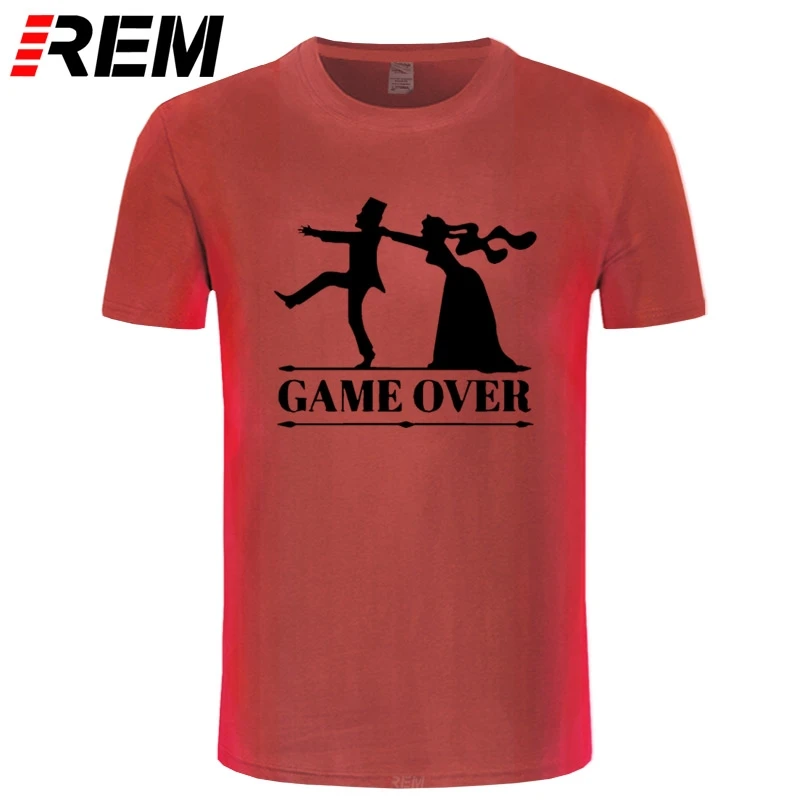 Забавная Мужская футболка с коротким рукавом и надписью REM game over bride|t shirt funny|funny