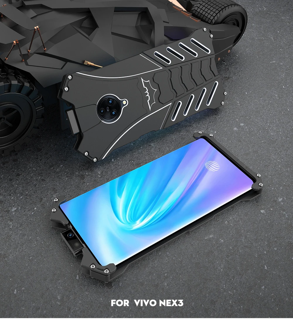 Роскошные элементы Бэтмена алюминиевая металлическая крышка для Vivo NEX 3 тонкая твердая Противоударная задняя крышка Крышка для Vivo NEX 3 5G чехол для телефона Nex3