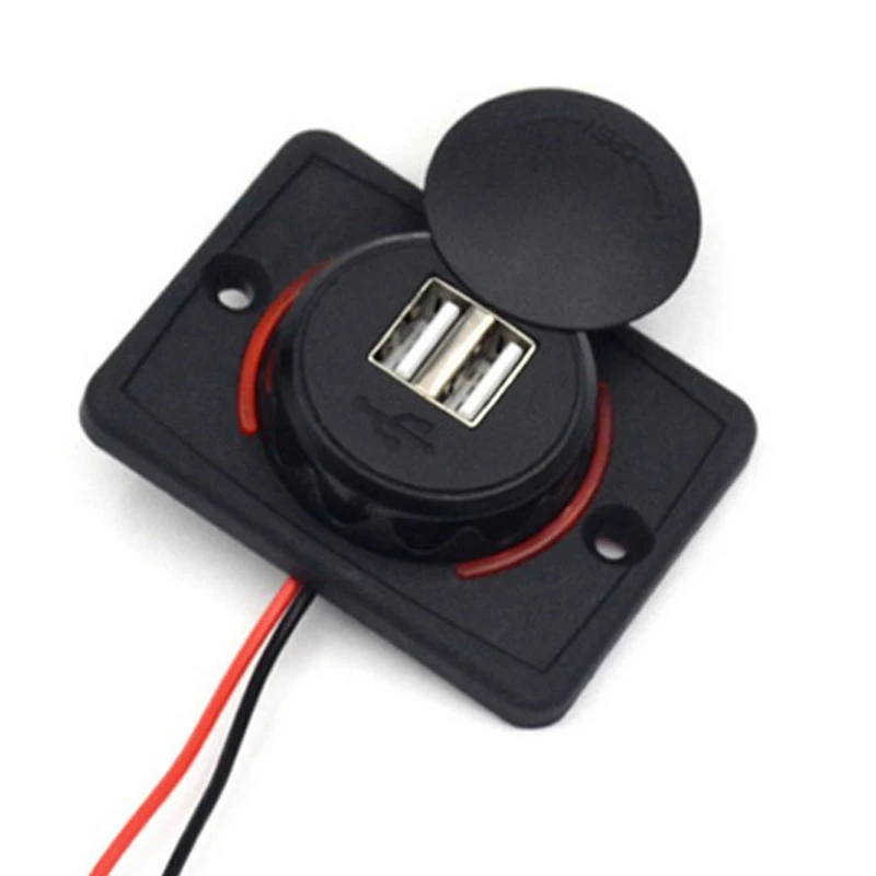 Автомобильные Двойные USB зарядные устройства Cradles Campers Caravan Splitter 12-24V 3.1A разъем порта