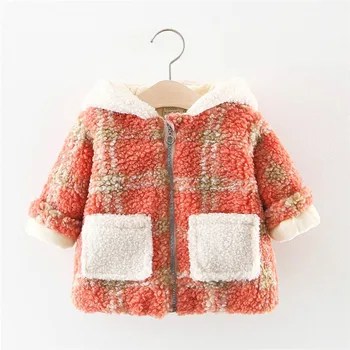 

Girls Jackets Winter Thickening Plaid Coats for Girl Kids Clothing Hooded Newborn Baby Outwear Warm Coats Child Clothes 2019