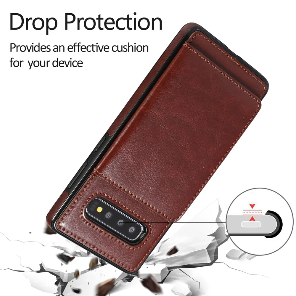 Чехол-кошелек для samsung Note 10, 9, 8, S10, S9, S8 Plus+, магнитный держатель для карт, Роскошный Кожаный противоударный защитный чехол-подставка