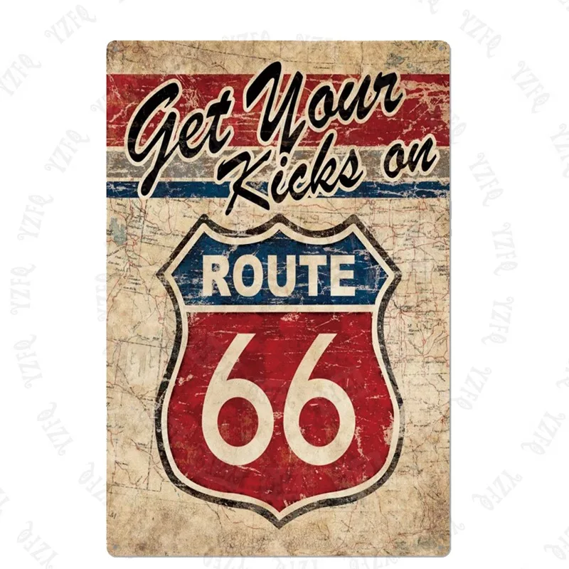 XP-158 Route 66 автомобильные металлические знаки потертый шик табличка металлическая винтажная настенная музыкальная Бар Гараж домашний арт мотоцикл Ремесло Декор 30X20 см XP-78A - Цвет: XP-158