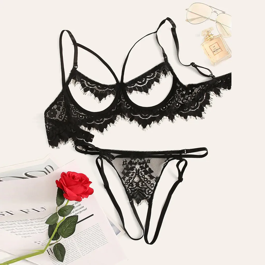 

Women Lingerie Set Sexy Lace Lenceria Mujer Push Up Sexy Underwear Bra Set High Wasit Transparent Bra Sexy Bra And Panty Set