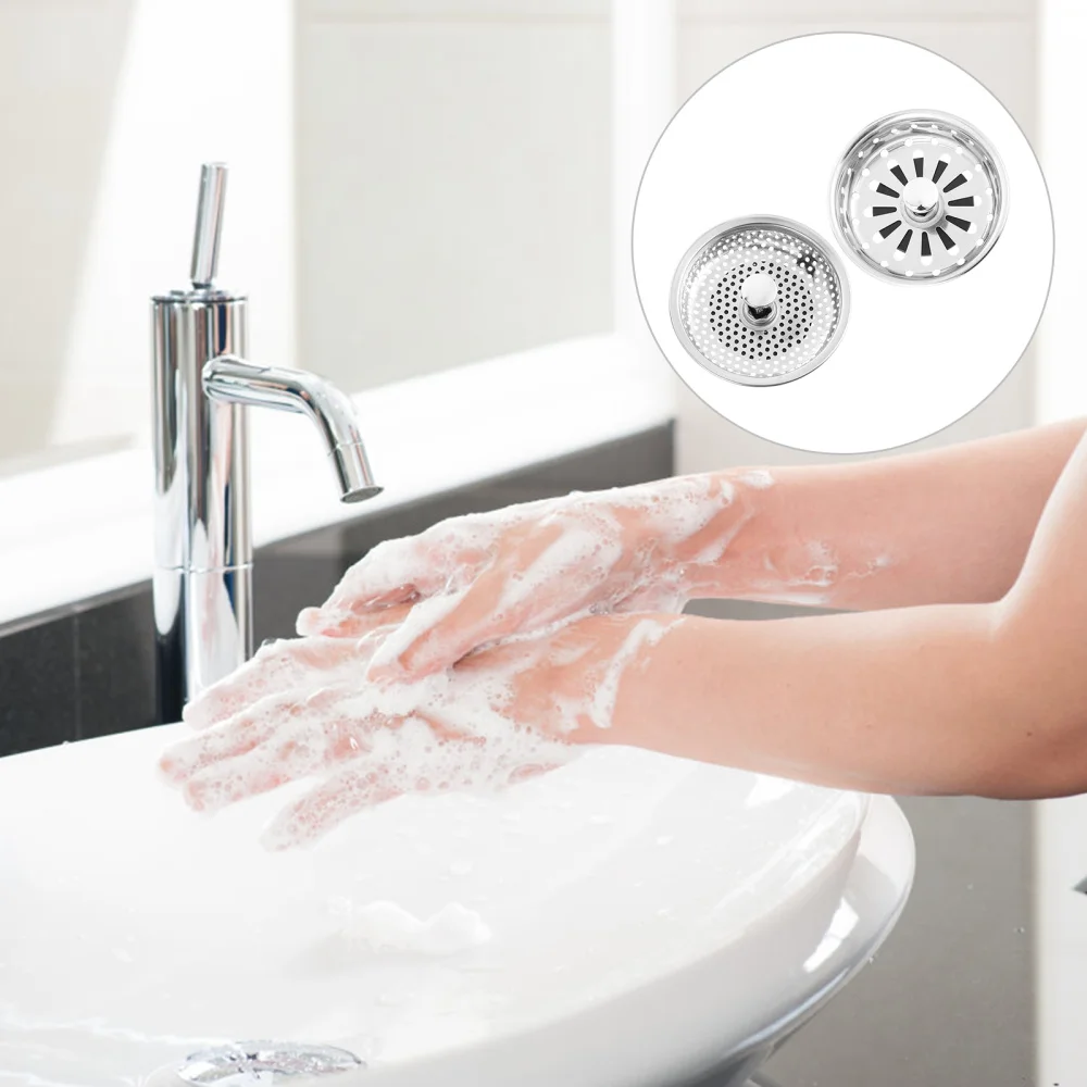 

2Pcs Stainless Steel Drain Covers Drain Strainers Drain Filters Professional Anti-clogging Anti-blocking Bathroom Kitchen Floor