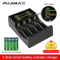 PUJIMAX 4 Slots Electric Battery Charger Intelligent Fast LED Indicator USB Charger For AA/AAA Ni-MH/Ni-Cd Rechargeable Battery 1