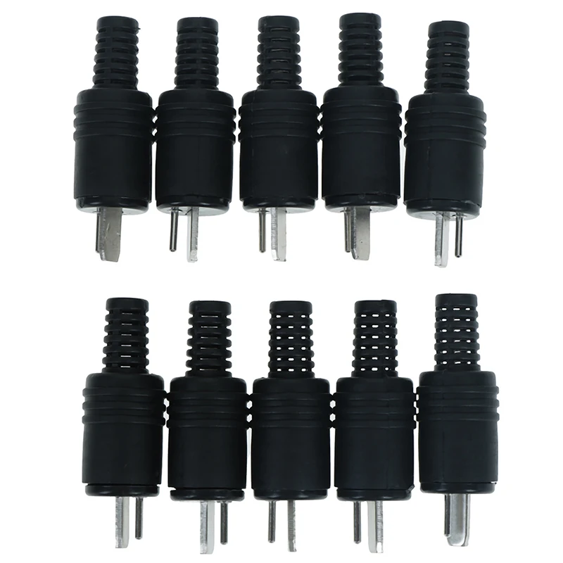 10pcs 2 pin din male plug hifi loudspeaker audio connector for speaker Plastic & Metal