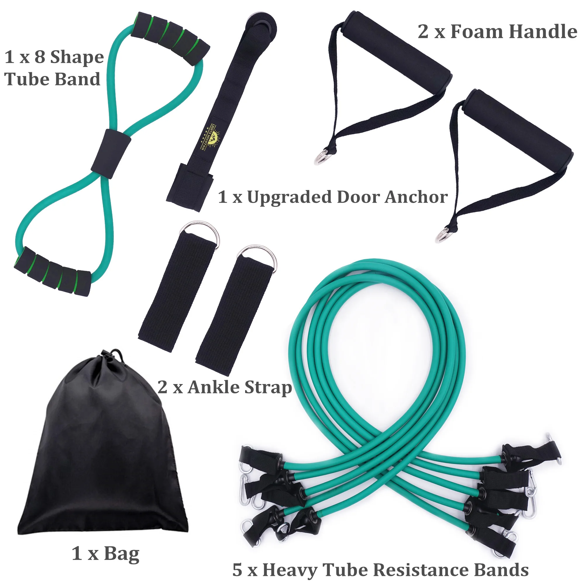 125 175 Lb Zware Rubber Elastische Latex Tube Resistance Band Set Met Deur  Anker Foam Handvat Borst Expander en Enkelbandje|Resistance Bands| -  AliExpress