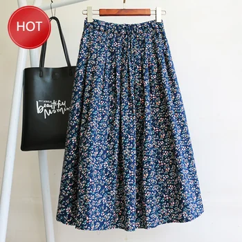 

Literary romantic country small floral skirt mori girl autumn