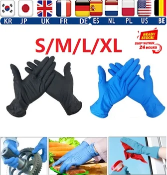 

100 Pieces Of Disposable Latex Gloves For Household Cleaning / Food / Rubber / Garden Gloves guantes desechables kitchen