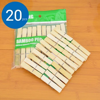 

Nature Bamboo Clips Clothes Pins Wooden Washing Line Drying Clips Pegs