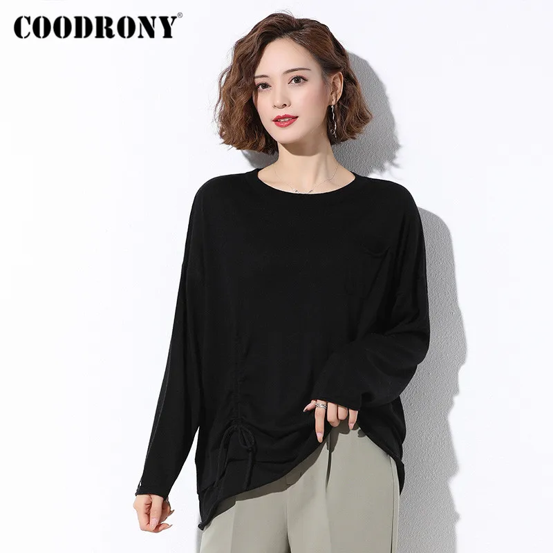 COODRONY Brand Autumn Winter Elegant Style Pullover Loose Sweaters Women Casual Knitwear Soft Basic Bow Jumpers Female W1073