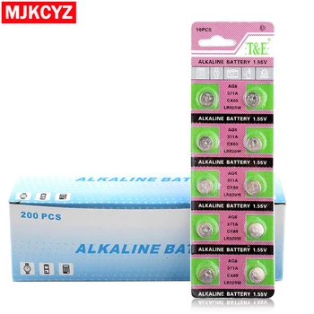

new 100pcs=10card AG6 Button Battery Electronic Remote Control 1.55V LR920 SR920SW V371 SR927 171 Button Coin Cell Batteries